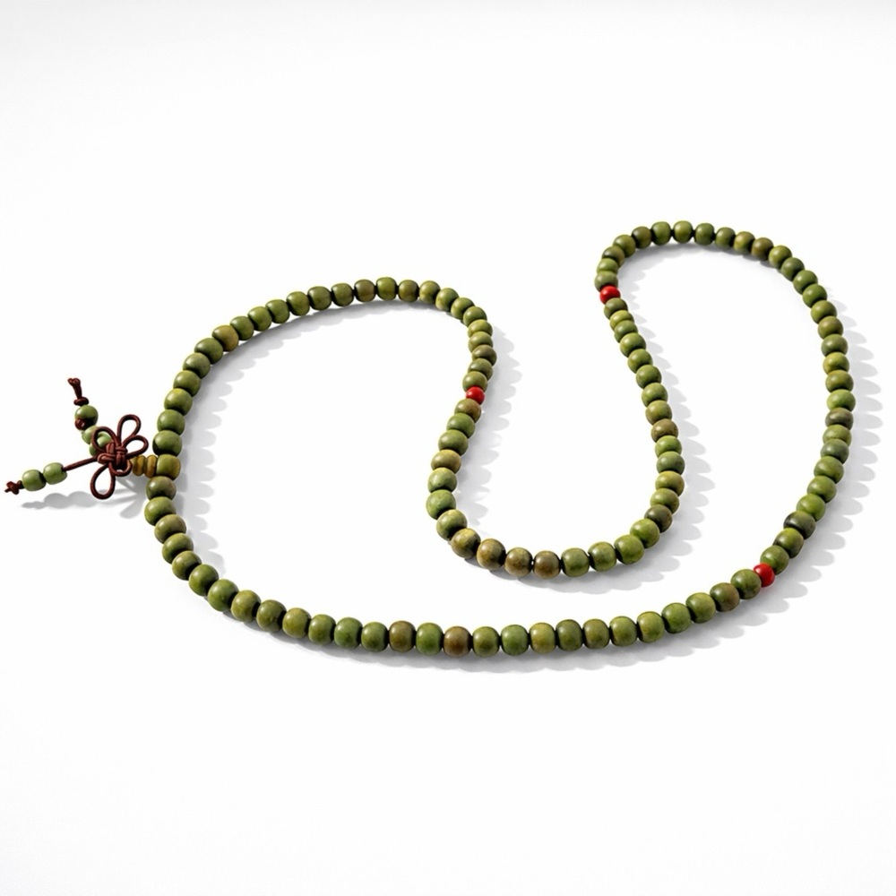 Wayfinder Studio Series Olive Wood Mala Stretch Necklace Wrap Bracelet - Picture 3 of 4
